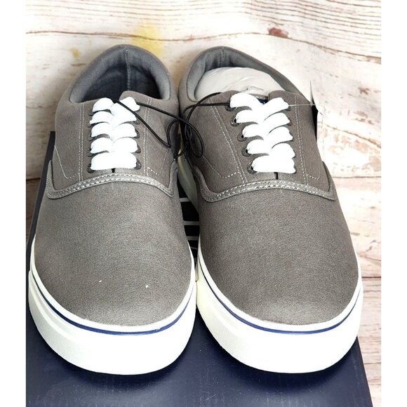 M Chaps Grey Canvas Lace-Up Low Cut Dress/Casual Shoes – Size 10 Versatile Men's - Picture 3 of 11